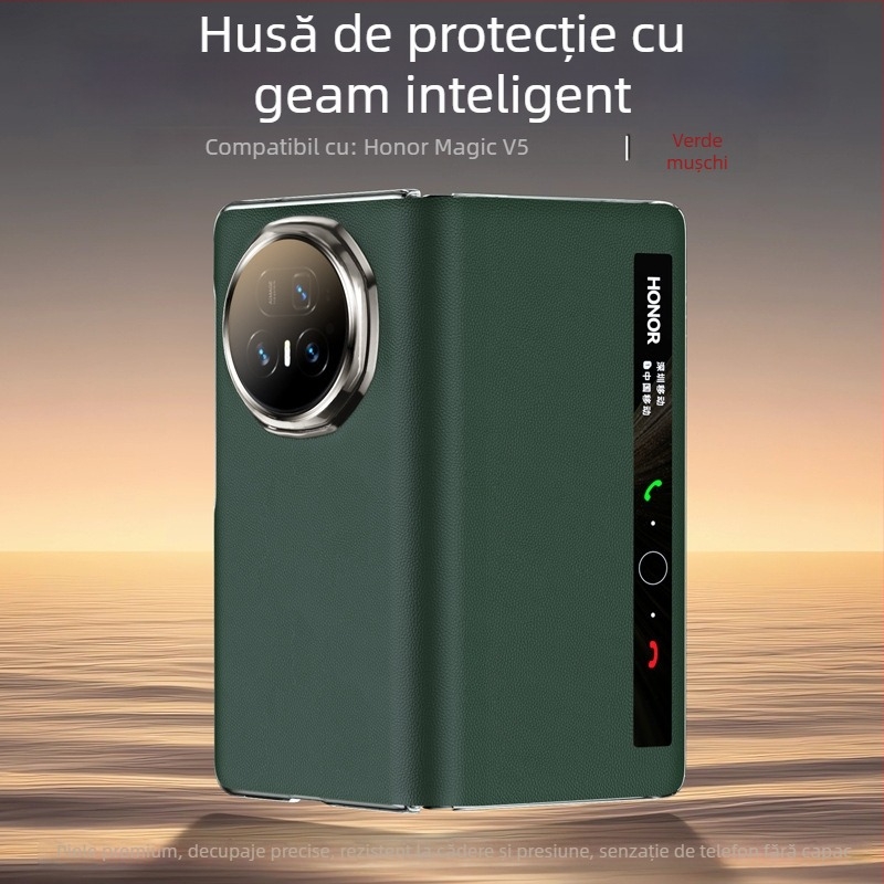 Husă flip-top din piele pentru HONOR MagicV5, anti-cădere și închidere magnetică