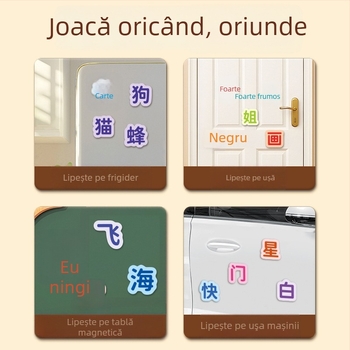 Stickere magnetice pentru frigider pentru educația timpurie a copiilor – ortografie și alfabetizare, 6 stiluri, hârtie, puzzle plat, pentru 4–6 ani