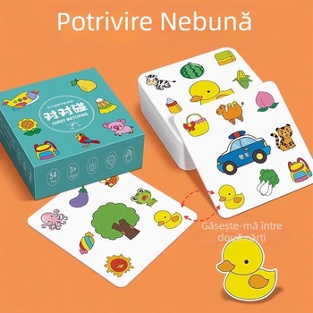 Joc de cărți educațional pentru copii – joc de societate interactiv părinte-copil pentru dezvoltarea logicii și coordonării mână-ochi