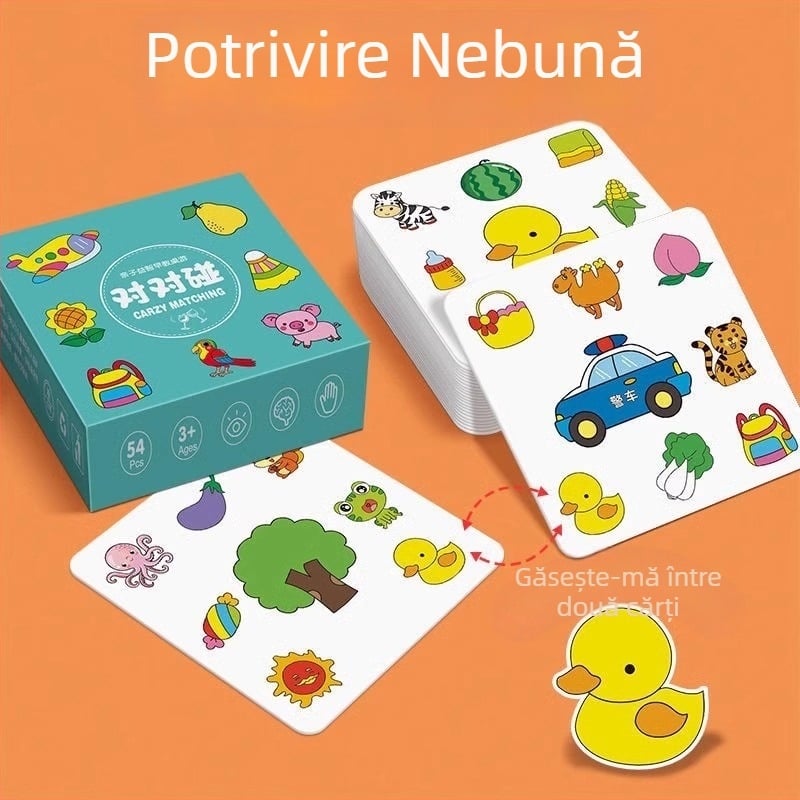 Joc de cărți educațional pentru copii – joc de societate interactiv părinte-copil pentru dezvoltarea logicii și coordonării mână-ochi