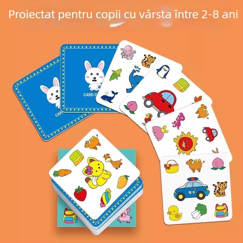 Joc de cărți educațional pentru copii – joc de societate interactiv părinte-copil pentru dezvoltarea logicii și coordonării mână-ochi