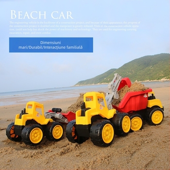 Jucărie vehicul de inginerie: excavator în nisip și stivuitor, scară 1:36, plastic, brand Yisi, pentru copii 4–6 ani