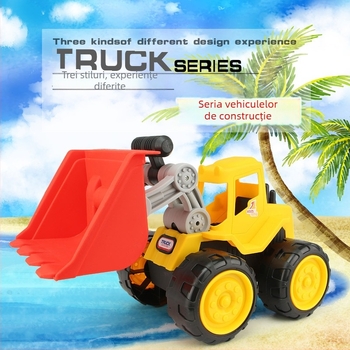 Jucărie vehicul de inginerie: excavator în nisip și stivuitor, scară 1:36, plastic, brand Yisi, pentru copii 4–6 ani