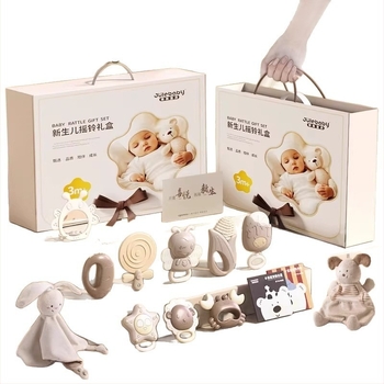 Set de dantură și zornăitoare pentru sugari 0-3 ani – silicon + ABS, jucărie interactivă în cutie cadou pentru dezvoltarea simțurilor și coordonării mână-ochi