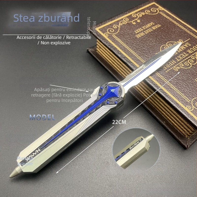 Model de armă din aliaj cu cuțit Polaris telescopic – model static, pentru 14+ ani