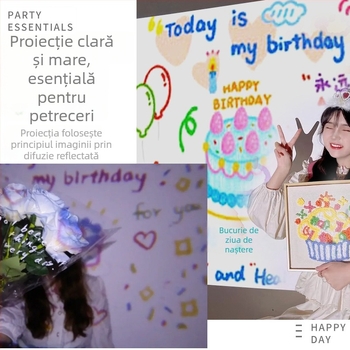 Lampă LED proiector pentru ziua de naștere: fundal foto, iluminare ambientală decorativă și aranjarea scenelor, pentru vârsta 15–35 ani