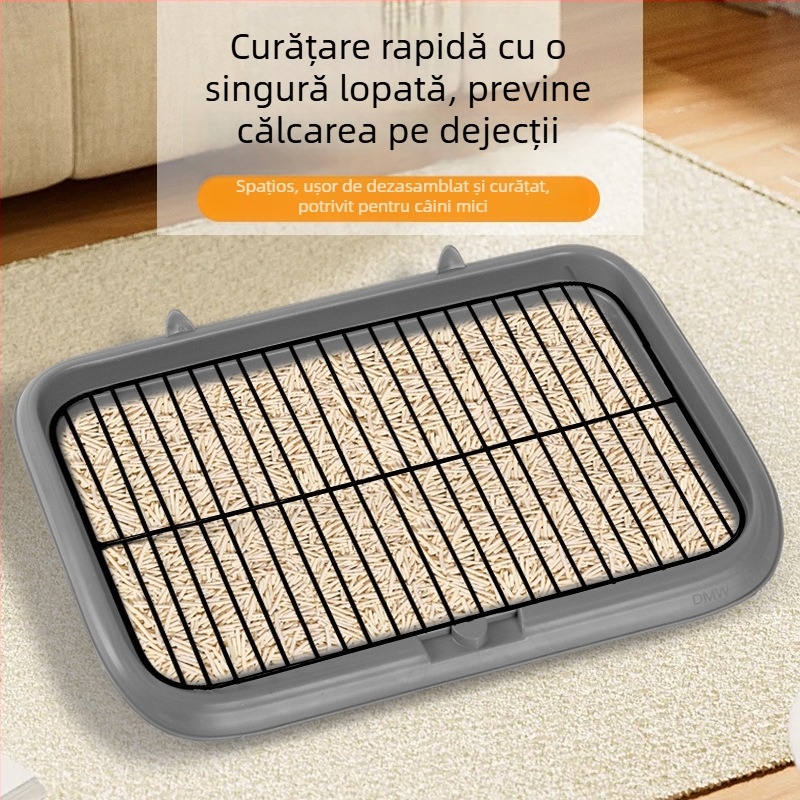 Toaletă pentru câini de dimensiuni mari, medii și mici — zonă dedicată urinării și defecației, tavă ușor de curățat