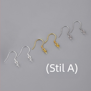 Accesorii pentru urechi din argint S925 cu perlă – piese pentru cercei DIY lucrate manual