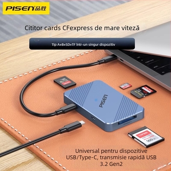 Cititor CFexpress NJ-HB21, USB 3.2, extern, aliaj de aluminiu, Windows/Linux/macOS/iOS/Android