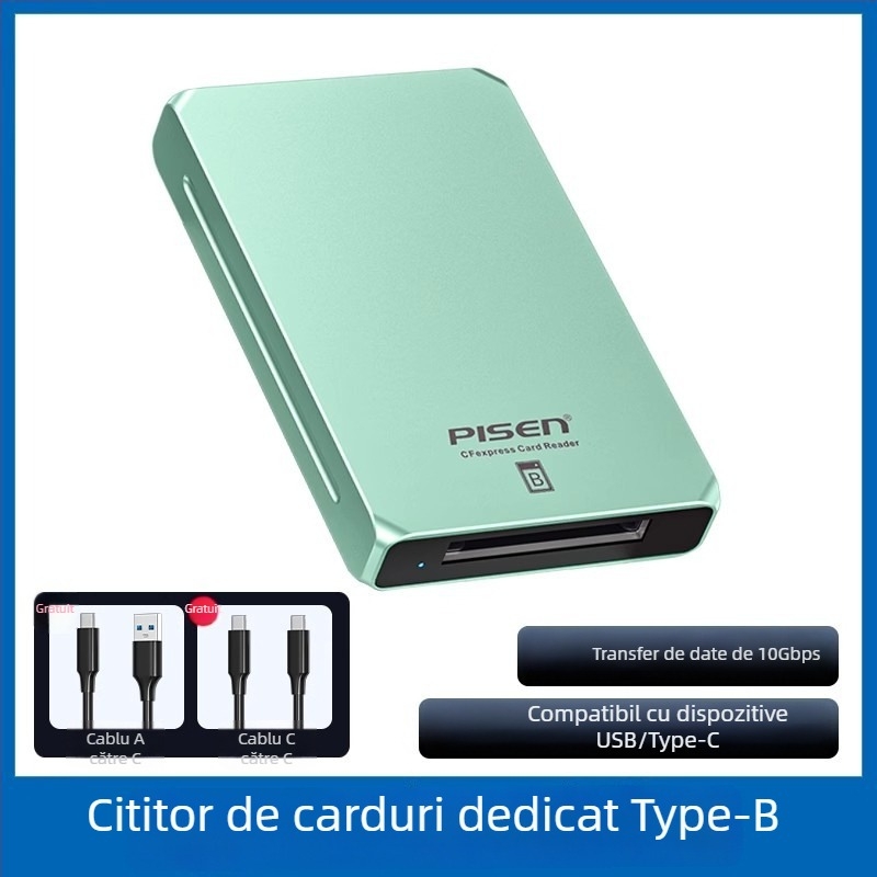 Cititor CFexpress NJ-HB21, USB 3.2, extern, aliaj de aluminiu, Windows/Linux/macOS/iOS/Android