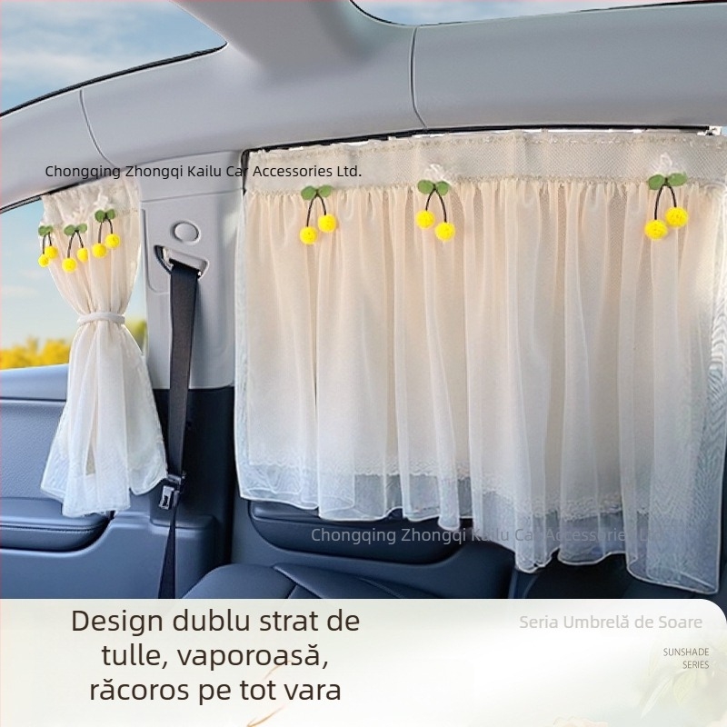 Cortină de umbrire a ferestrei auto cu șină, tip lamelă, material nețesut reflectorizant