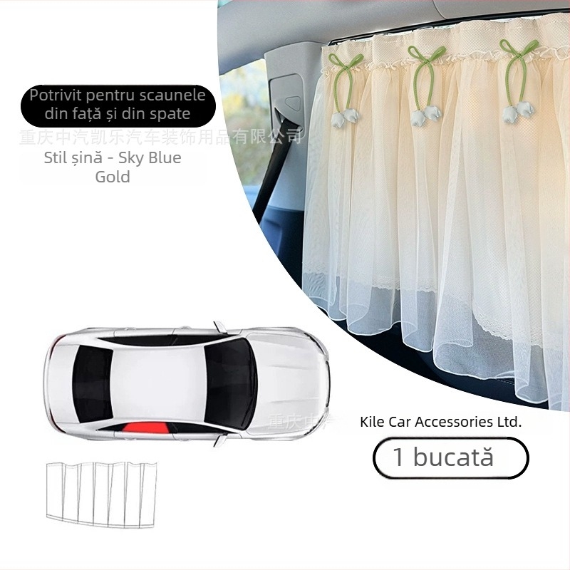 Cortină de umbrire a ferestrei auto cu șină, tip lamelă, material nețesut reflectorizant