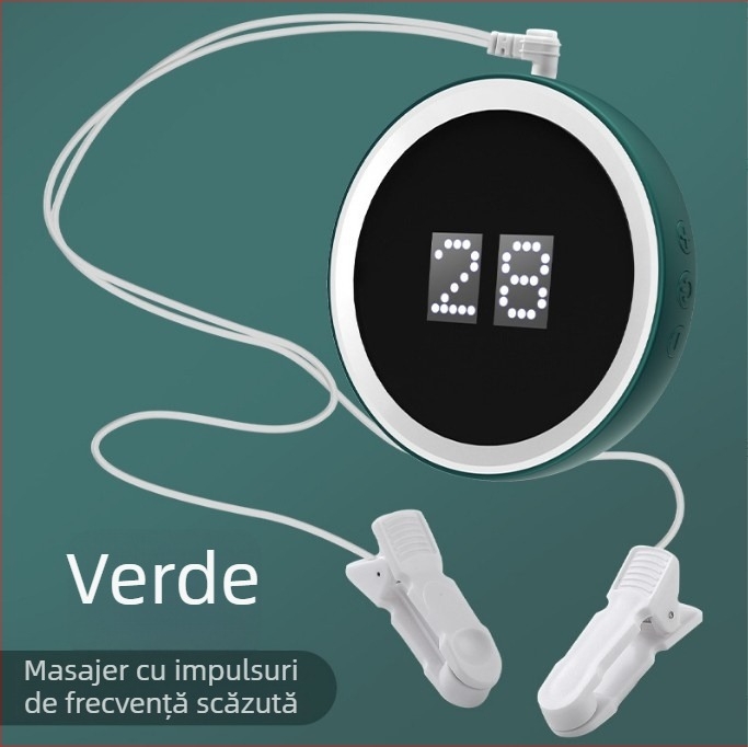 Masajer pentru somn cu clips pentru urechi, impulsuri micro-curent, baterie încorporată reîncărcabilă 500–800 mAh, LED, fizioterapie cu infraroșu și funcție de temporizare
