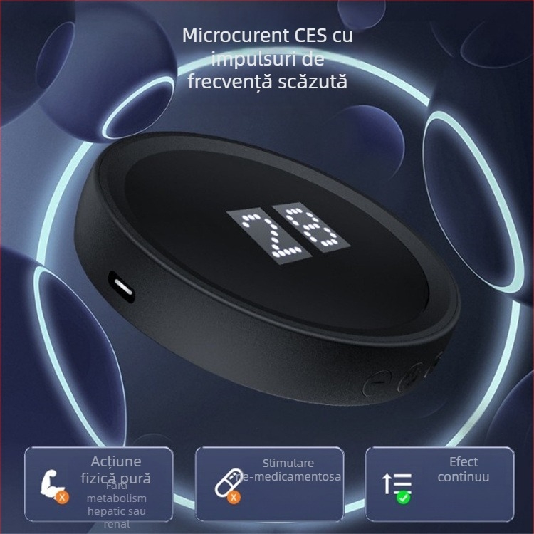 Masajer pentru somn cu clips pentru urechi, impulsuri micro-curent, baterie încorporată reîncărcabilă 500–800 mAh, LED, fizioterapie cu infraroșu și funcție de temporizare