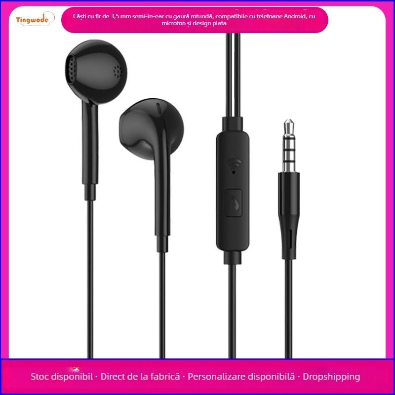 Căști cu fir, in-ear, cu mufă 3,5 mm, microfon, cablu de 1,2 m