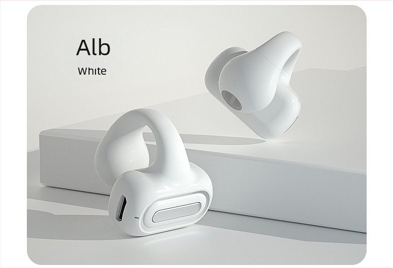 Air7 Cască Bluetooth cu clips pentru urechi, baterie mare, mono, fără fir, pentru gaming, cu conducție osoasă
