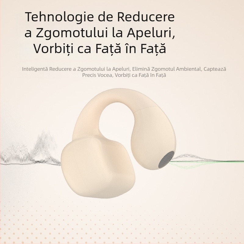 Air7 Cască Bluetooth cu clips pentru urechi, baterie mare, mono, fără fir, pentru gaming, cu conducție osoasă