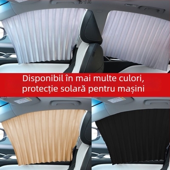 Cortină auto de tip glisant cu protecție magnetică laterală, material nețesut, montaj cu lamele, protecție UV