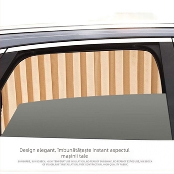Cortină auto de tip glisant cu protecție magnetică laterală, material nețesut, montaj cu lamele, protecție UV