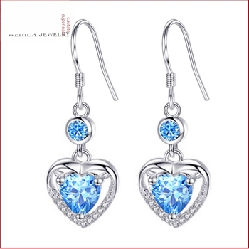 Cercei - cupru, Weihua, în formă de inimă, Iarna 2022, H63 Ocean Heart