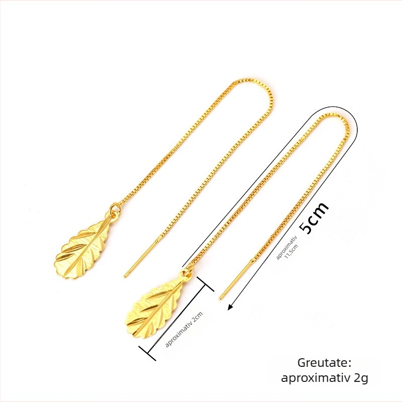 Cercei cu design de frunză, aliaj, Brand Golden World, stil Fashion OL, pentru femei, primăvara 2023