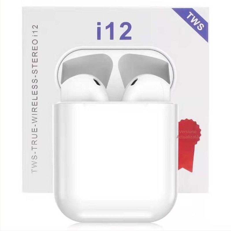 Căşti Bluetooth true wireless IPX5, rezistente la apă, rază de transmisie 10 m, design semi-in-ear, sunet stereo pe ambele părți, autonomie baterie 0–4 h