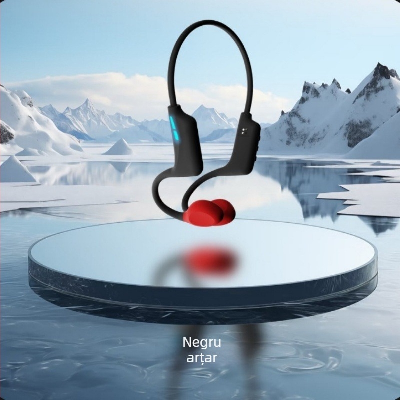 Căști Bluetooth cu conductivitate osoasă pentru sport, design cu bandă deschisă la gât, IP68 rezistente la apă, Bluetooth 6.0, autonomie peste 8 ore