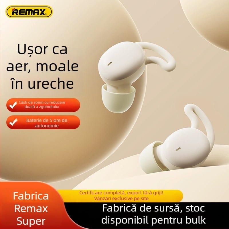 Remax Dreamer Sleep căști adevărat wireless Bluetooth 5.3, rază de 10 m, IPX3 rezistență la apă, autonomie 0–4 h