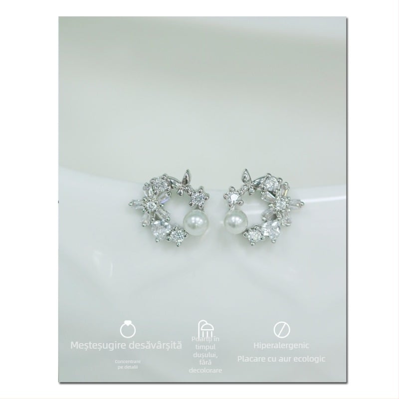 Cercei din cupru, formă geometrică pentru femei, prelucrare cu diamant, stil pastoral, clipsuri din silicon