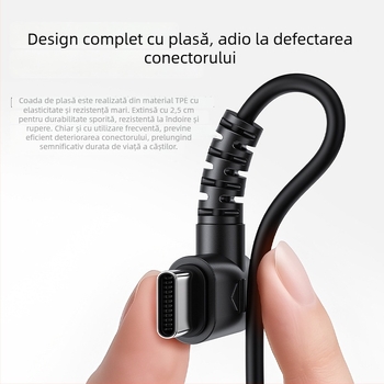 KG17 căști cu fir Type-C/3,5 mm, cu mufe duale, formă L a conectorului, difuzor de 10 mm, răspuns în frecvență 20–20000 Hz, cablu de 1,5 m