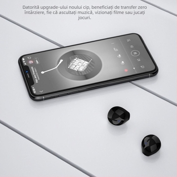 Căști wireless in-ear Ziwo cu reducere a zgomotului, Bluetooth 5.1, rază de 10 m, sunet stereo bidirecțional, autonomie 4–8 h