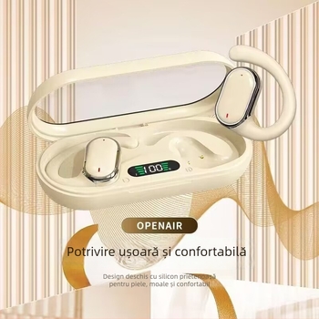 LENAPILY Căști wireless pentru ureche, Bluetooth 5.0, IPX5, autonomie baterie peste 8 ore, Ecran digital, rază 10 m
