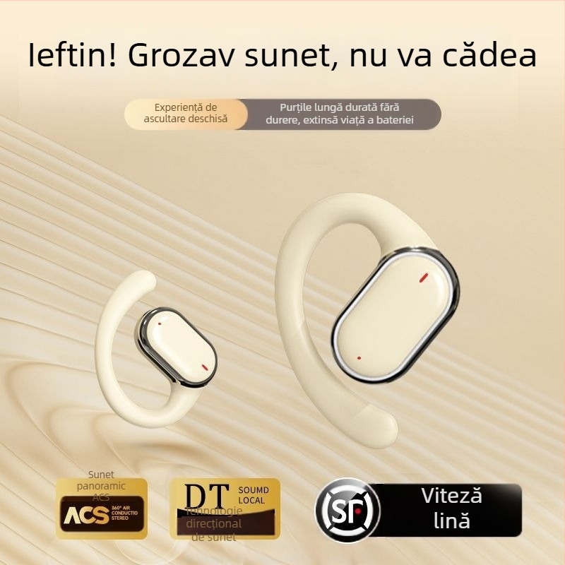 LENAPILY Căști wireless pentru ureche, Bluetooth 5.0, IPX5, autonomie baterie peste 8 ore, Ecran digital, rază 10 m