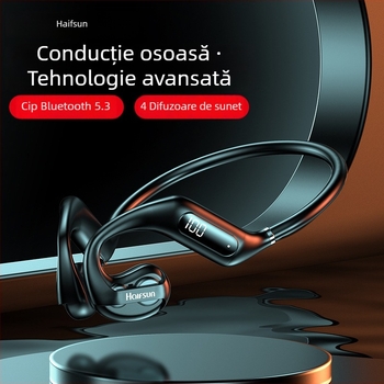 Shadow Giant Cască wireless cu conducție prin aer, montare la gât, stereo binaural, Bluetooth 5.3, rază de 10 m, autonomie peste 8 ore