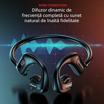 Shadow Giant Cască wireless cu conducție prin aer, montare la gât, stereo binaural, Bluetooth 5.3, rază de 10 m, autonomie peste 8 ore