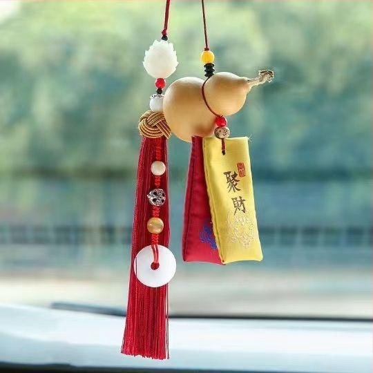 Ornament auto – Fulu Gourd, pandantiv din rășină în stil desen animat pentru aromă, decor pentru oglinda retrovizoare