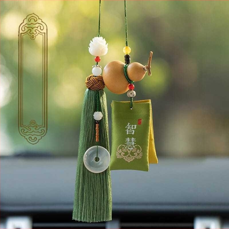 Ornament auto – Fulu Gourd, pandantiv din rășină în stil desen animat pentru aromă, decor pentru oglinda retrovizoare