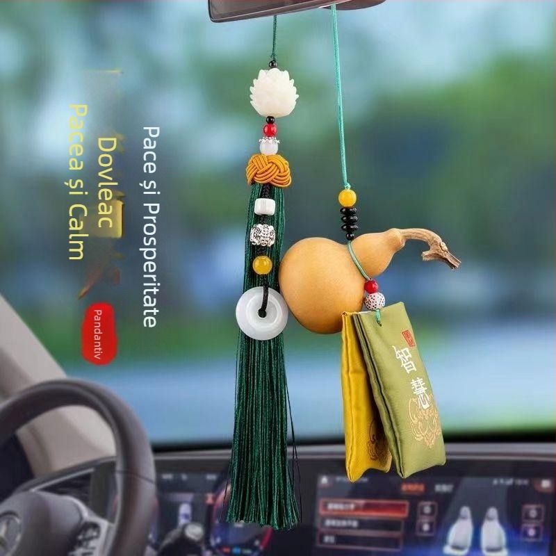Ornament auto – Fulu Gourd, pandantiv din rășină în stil desen animat pentru aromă, decor pentru oglinda retrovizoare