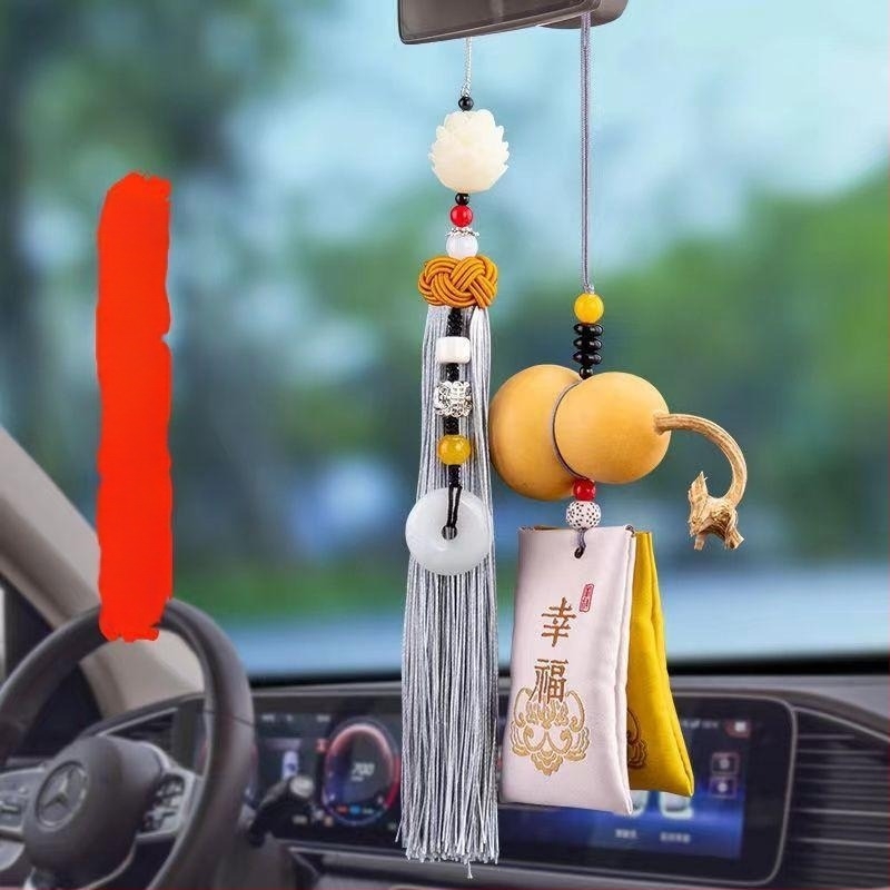 Ornament auto – Fulu Gourd, pandantiv din rășină în stil desen animat pentru aromă, decor pentru oglinda retrovizoare