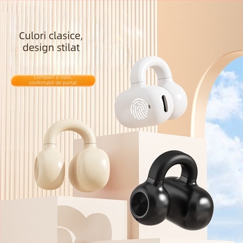 Căști Bluetooth fără fir pentru un singur ureche, tip clip, Bluetooth 5.3, rază 10 m, durata bateriei 4–8 h
