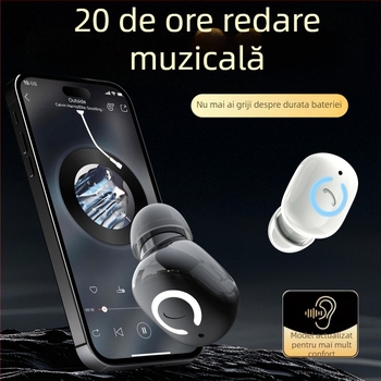 Căști Bluetooth fără fir — mini in-ear, Bluetooth 5.4, rază de 10 m, autonomie peste 8 ore, IPX6 rezistent la apă, matriță personalizată
