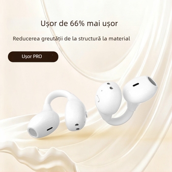 Căști cu clips pentru urechi, conducție osoasă Bluetooth — fără fir, sport, Bluetooth 6.0, autonomie 4–8 ore, rază de 15 m