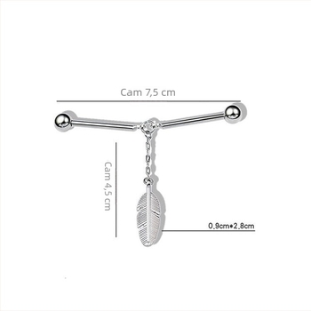 Broșă de rever spiral pentru cămăși, broșă metalică cu frunză și ciucuri, accesoriu vestimentar personalizabil