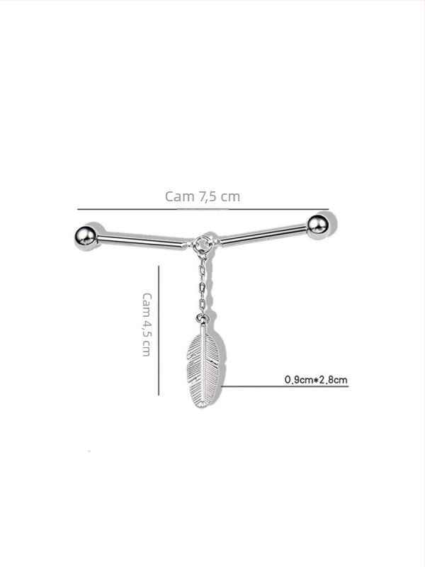 Broșă de rever spiral pentru cămăși, broșă metalică cu frunză și ciucuri, accesoriu vestimentar personalizabil