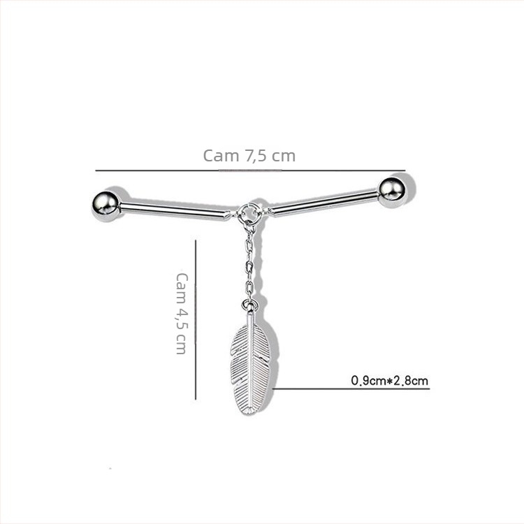 Broșă de rever spiral pentru cămăși, broșă metalică cu frunză și ciucuri, accesoriu vestimentar personalizabil