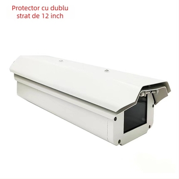 Protecție exterioară pentru camera de supraveghere din aliaj de aluminiu, carcasă pătrată; accesorii: scut și capac pentru sferă