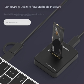 Dual-protocol SATA/NVMe — cititor rapid și dock pentru M.2 SSD, aliaj de aluminiu, 2TB, 10Gbps