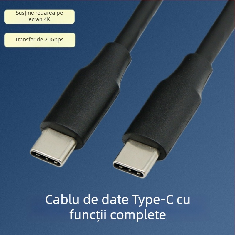 Cablu de date USB 3.2 Type-C la Type-C, cu 16 fire, pentru proiecție 4K și încărcare rapidă 20V/3A