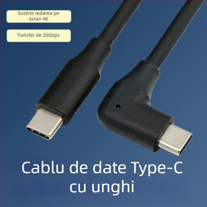 Cablu de date USB 3.2 Type-C la Type-C, cu 16 fire, pentru proiecție 4K și încărcare rapidă 20V/3A