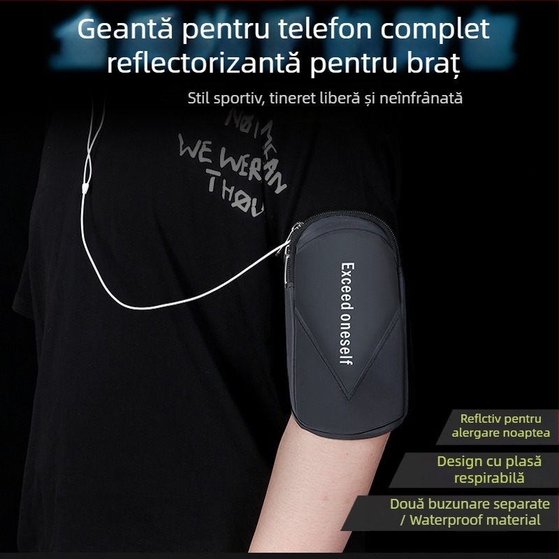 Geantă pentru telefon pentru braț pentru alergare, impermeabilă, universală pentru bărbați și femei, brand Meige Yan, cu logo imprimat